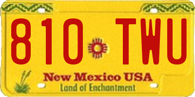 NM license plate 810TWU