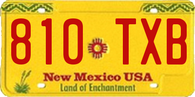 NM license plate 810TXB