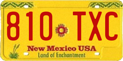 NM license plate 810TXC