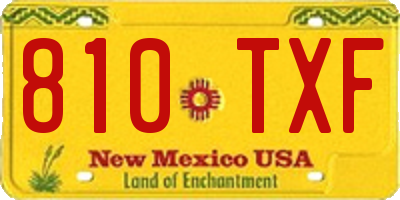 NM license plate 810TXF