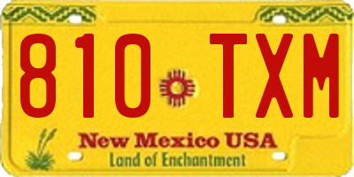 NM license plate 810TXM