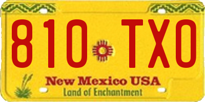 NM license plate 810TXO