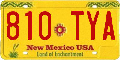 NM license plate 810TYA