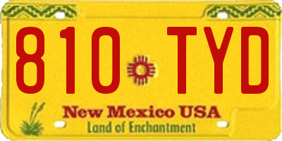 NM license plate 810TYD