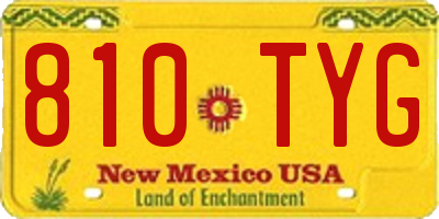NM license plate 810TYG