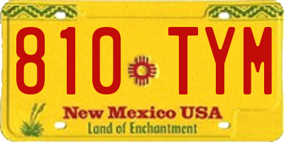 NM license plate 810TYM