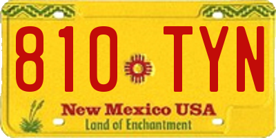 NM license plate 810TYN