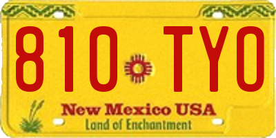 NM license plate 810TYO