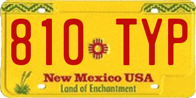 NM license plate 810TYP