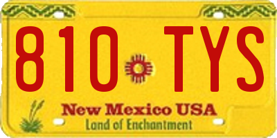NM license plate 810TYS