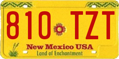 NM license plate 810TZT