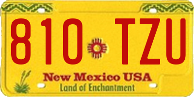 NM license plate 810TZU