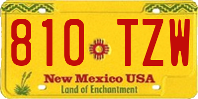 NM license plate 810TZW