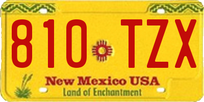 NM license plate 810TZX