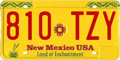 NM license plate 810TZY