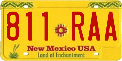 NM license plate 811RAA