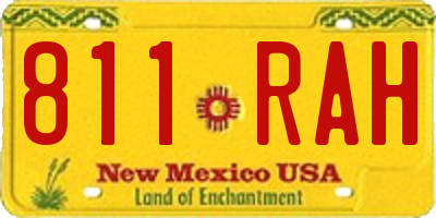 NM license plate 811RAH