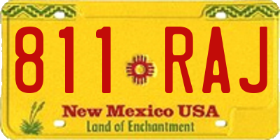 NM license plate 811RAJ