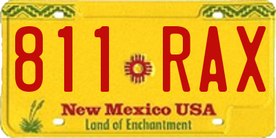 NM license plate 811RAX