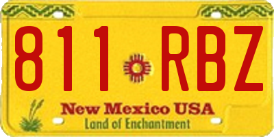 NM license plate 811RBZ