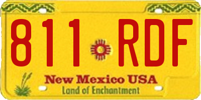 NM license plate 811RDF