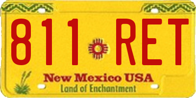 NM license plate 811RET