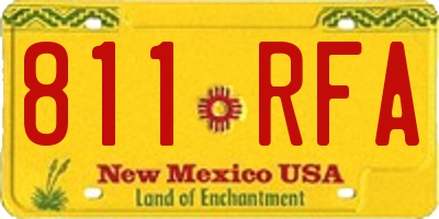 NM license plate 811RFA