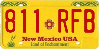NM license plate 811RFB