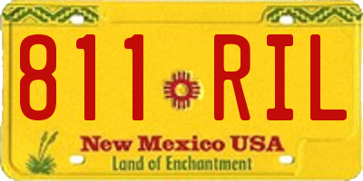 NM license plate 811RIL