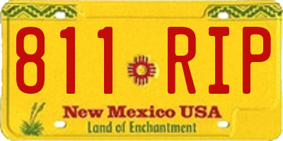NM license plate 811RIP