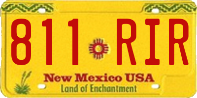 NM license plate 811RIR