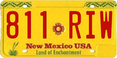 NM license plate 811RIW