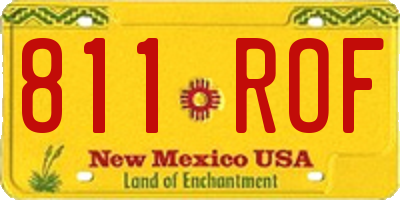 NM license plate 811ROF
