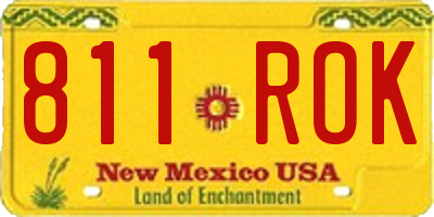 NM license plate 811ROK