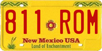 NM license plate 811ROM