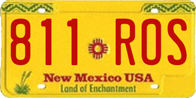 NM license plate 811ROS