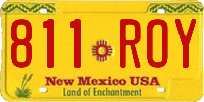 NM license plate 811ROY