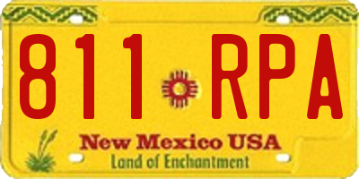 NM license plate 811RPA