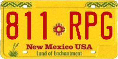 NM license plate 811RPG