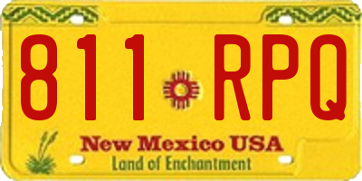 NM license plate 811RPQ
