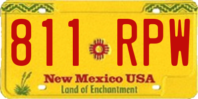 NM license plate 811RPW