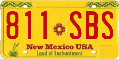 NM license plate 811SBS