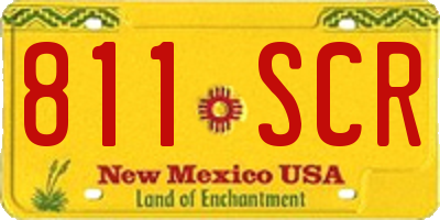 NM license plate 811SCR