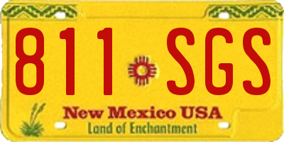 NM license plate 811SGS