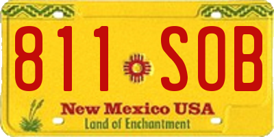 NM license plate 811SOB