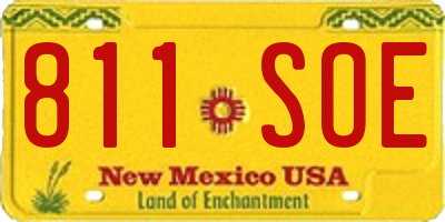 NM license plate 811SOE