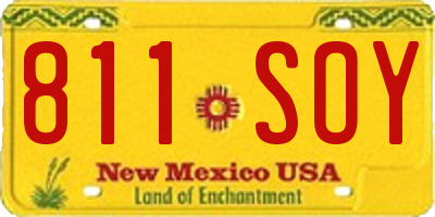 NM license plate 811SOY