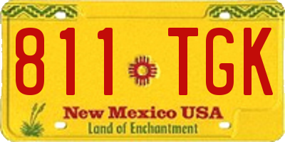 NM license plate 811TGK