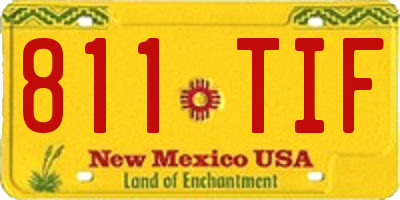 NM license plate 811TIF