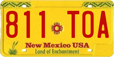 NM license plate 811TOA
